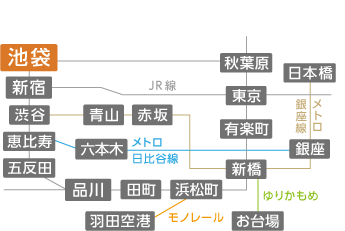 ドリームスリーパー 案内図 東京都内